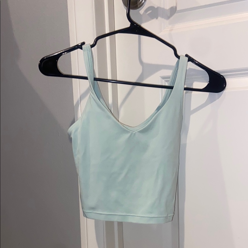 Lululemon Athletica Green Fitted Crop Tank Top